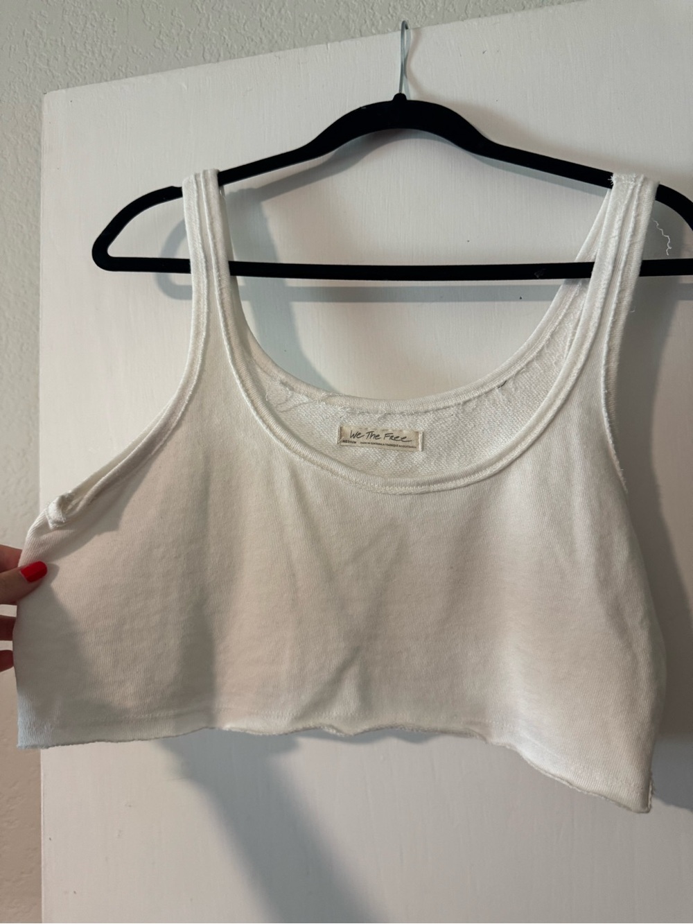 Free People White Cropped Tank